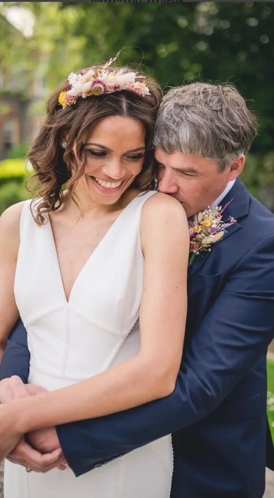 Happy married couple - wedding makeup for intimate elopements