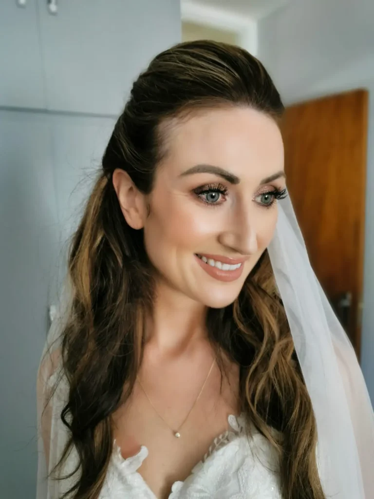 Stunning bride with wedding makeup by Nima